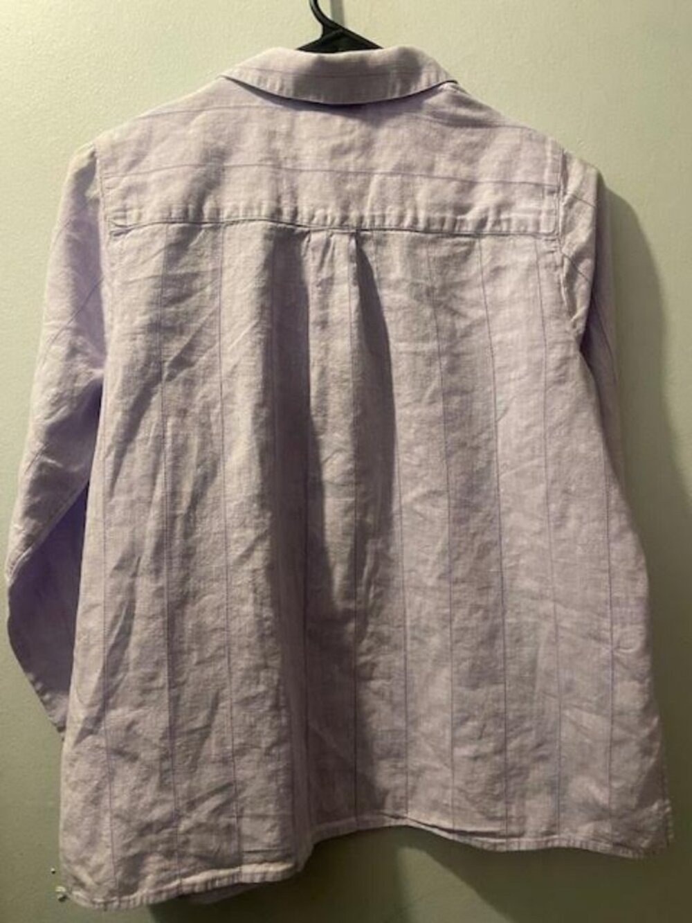 J. Jill Lavender Button-Front Linen Shirt - Picture 6 of 7